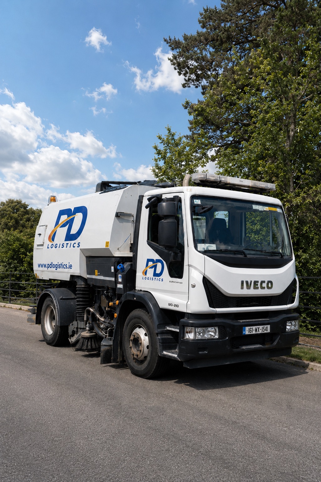 PD Logistics road sweeper on site